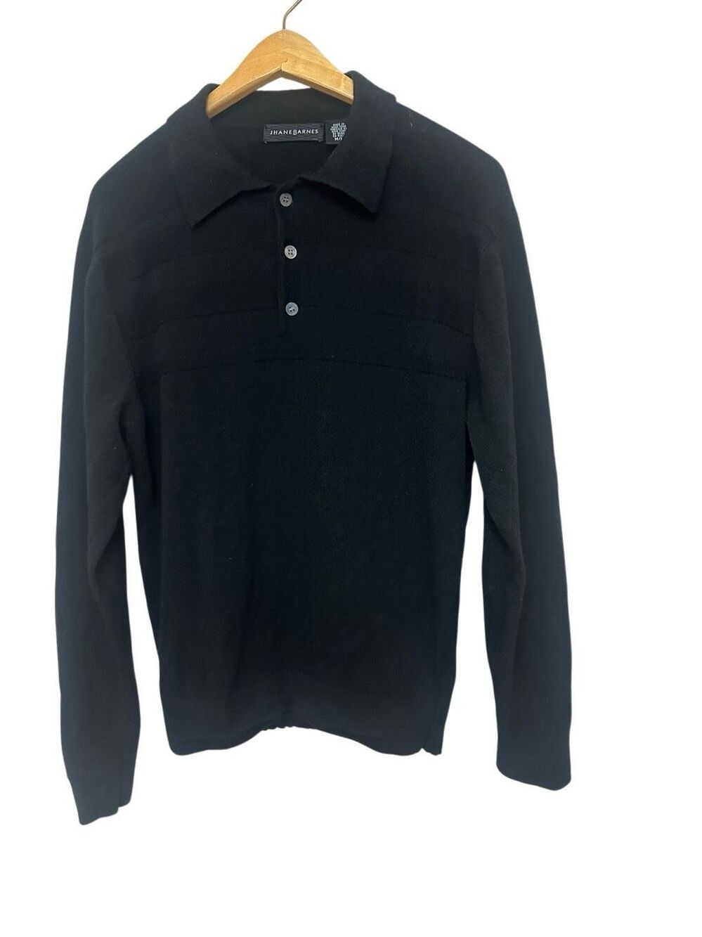 Vintage  Jhane Barnes long-sleeve knit polo shirt size M